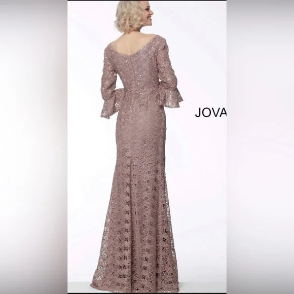 Jovani Evening Gown in Taupe - Picture 2 of 6